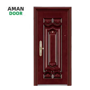 AMAN DOOR best price customize security steel door stainless steel single gate door