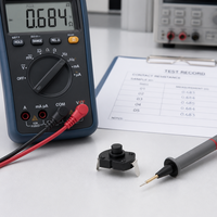 Interrupteur à bouton-poussoir autobloquant SUDA KAN-5M 1A 250VAC DPDT 1NO1NC, fiche 2 broches, montage sur circuit imprimé plat en plastique, IP40, pour appareils électroménagers numériques