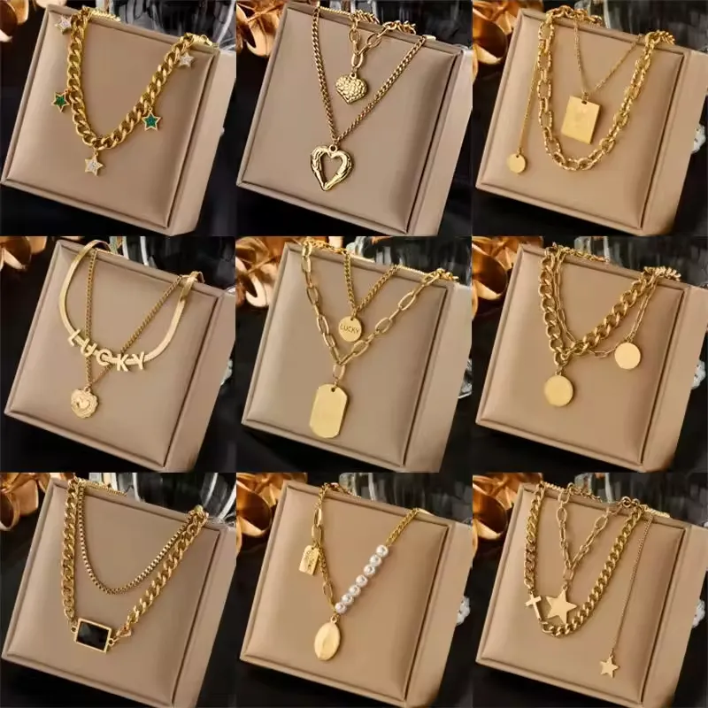 Collier multicouche à la mode bijoux en acier inoxydable Hip Hop Punk rue tour de cou chaîne de bijoux pour femmes bijoux et accessoires