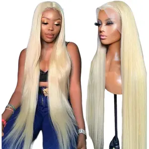 bleached knots 40 50 inch 613 body wave wig 13x4 lace front human hair wig,613 13x6 hd lace frontal wig raw virgin human hair