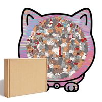 Puzzle en bois personnalisé en gros, motif grain de bois, 135 pièces, usine OEM, jouet puzzle unique en forme d'animal pour cadeau