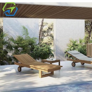 Lit <span class=keywords><strong>de</strong></span> jour d'extérieur en bois <span class=keywords><strong>de</strong></span> <span class=keywords><strong>teck</strong></span> au design moderne et luxueux <span class=keywords><strong>Salon</strong></span> <span class=keywords><strong>de</strong></span> <span class=keywords><strong>jardin</strong></span> et <span class=keywords><strong>de</strong></span> piscine <span class=keywords><strong>de</strong></span> qualité supérieure pour hôtel et villa Chaise longue d'extérieur - Product Image 5