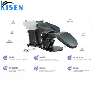 Sillón Eléctrico para Lavado de Cabello Kisen, MOQ 1, Ajustable y Personalizado con Lavabo de Cerámica para Salón, Barbería, Clínica - Product Image 6