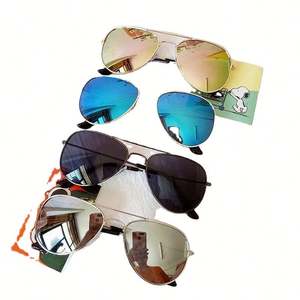 Gafas de Sol Ovaladas de Moda para Niños y Niñas, Gafas de Sol de Espejo Coloridas para Bebés, Gafas de Sol de Metal con Protección UV400 para Niños 2021 - Product Image 1