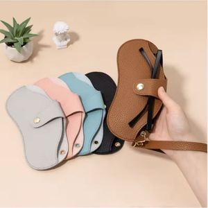 Stock PU Leather Portable <b>Glasses</b> Bag Convenient Fashionable Pure Color Sunglasses <b>Case</b> Waterproof Creative <b>Glasses</b> Storage Bag - Product Image 3