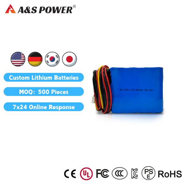 Wholesale Price AS18650 14.8V 5000mAh Lithium Ion Battery for Smart Home