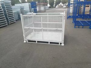 Contenitore in rete metallica con gabbia metallica in acciaio stabile 1.5T contenitore di stoccaggio magazzino pieghevole - Product Image 4