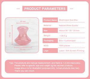 Outil de massage facial et corporel en cristal naturel de quartz rose personnalisé de haute qualité en forme de champignon - Product Image 2