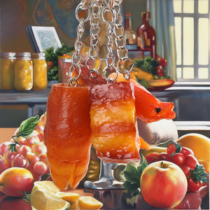 Porte-clés en PVC imitation poulet rôti, patte de cochon, aile de poulet, pendentif alimentaire ludique pour la décoration de sacs à dos et sacs - Product Image 2
