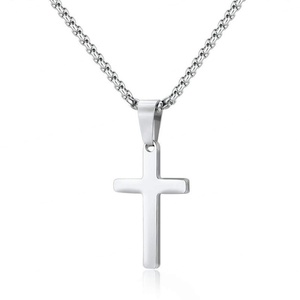 Collier pendentif croix minimaliste en acier inoxydable original, étanche et anti-ternissement, plaqué or 14k 18k pour femmes et hommes - Product Image 5