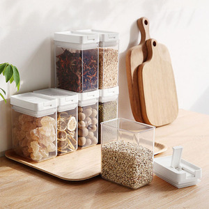 Kitchen Clear Storage Box Sealed Jar Grains Beans Storage Organizer Food Containers