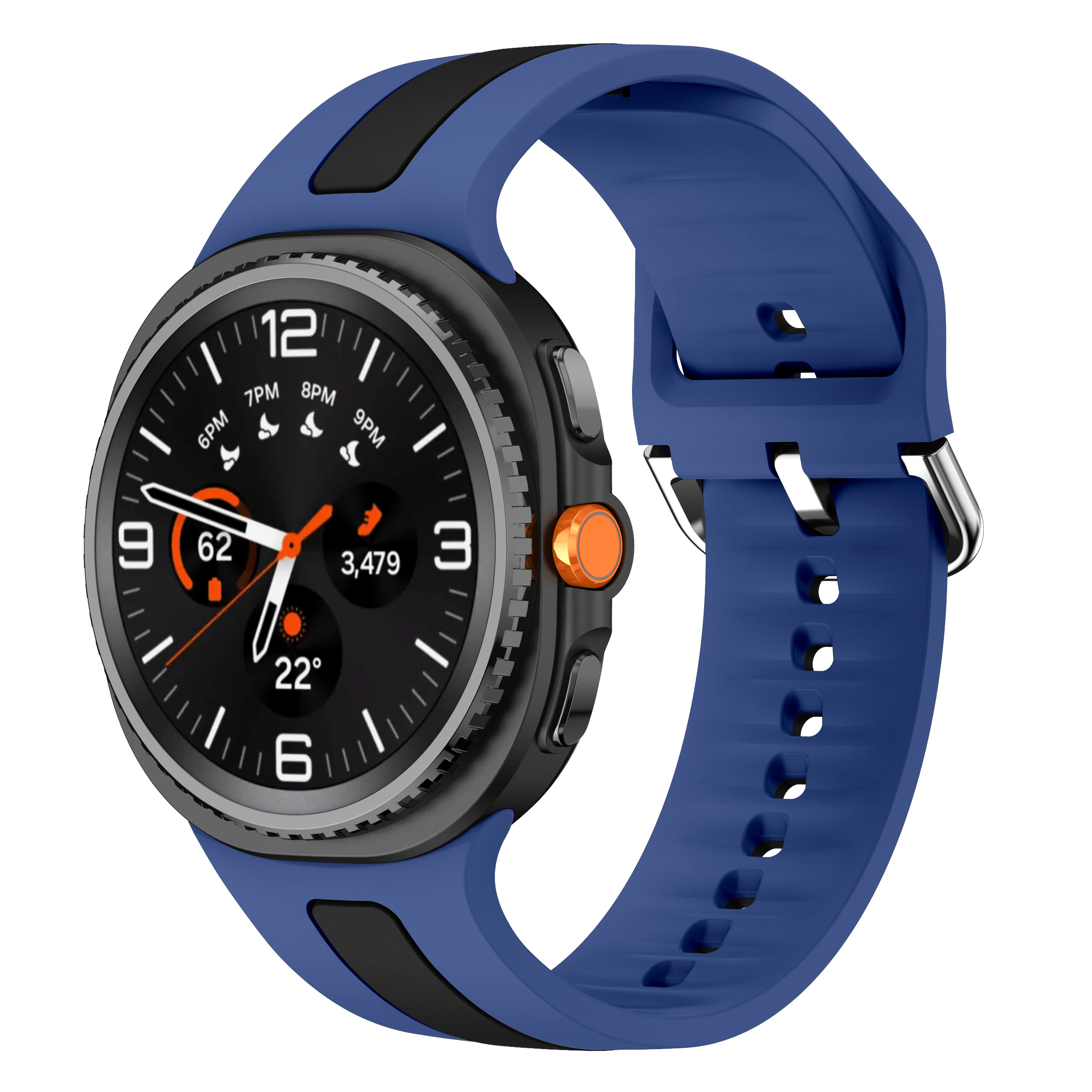 Striped Two-Tone Soft Silicone Watch Strap for Samsung Galaxy Watch 8 /Watch8 Classic Replacement Band (WB1202T)