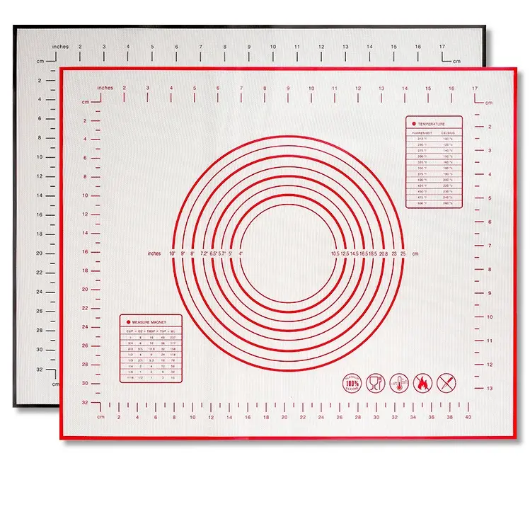 Bpa Vrije Siliconen Gemakkelijk Schoon Kneden Gebak Mat Extra Grote Antislip Met Meting Voor Fondant Rollende Deeg Taart Korst Pizza