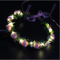 Kedatangan Baru Lampu LED Plastik Portabel untuk Ikat Kepala Bunga, Karangan Bunga Bercahaya, Aksesoris Rambut, Mahkota Bunga, Lampu String Retro