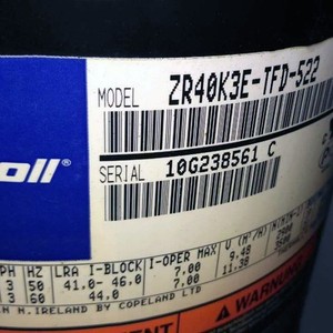 Compresor Scroll Copeland ZR40K3E-TFD-522 de 3.5 Hp para Refrigeración de Uso Industrial - Product Image 1