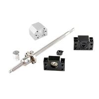 Vis à billes SFU1204, diamètre 12 mm, pas 4 mm, qualité C7, roulée, avec écrou simple BK/BF10, boîtier d'écrou DSG12H et coupleur pour routeur CNC
