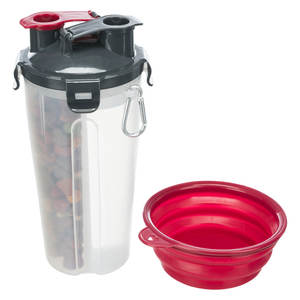 Comederos y Bebederos Dobles de Plástico para Mascotas de 0.35L, 2 Contenedores de 0.35 L/11 oz/23 cm para Comida y Agua - Product Image 1