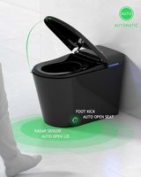WC intelligent noir mat, toilette automatique monobloc avec télécommande, cuvette allongée, drainage, prix compétitif