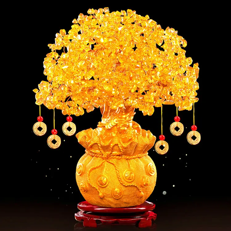 Nieuwe Hot Koop Chinese Stijl Citrien Lucky Tree Kristal Decoratie Ambachten