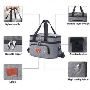 Custom Durable Double Layer <b>Insulated</b> Lunch Tote <b>Bag</b> Thermal Soft Leak Proof Liner and Shoulder Strap Bento Lunch <b>Bag</b> <b>Cooler</b> <b>Bag</b> - Product Image 5