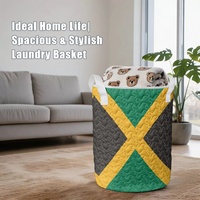 Sac de rangement matelassé à cordon personnalisé avec drapeau de la Jamaïque, en polyester, pour chambre et salon