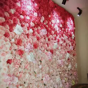 Зеленая искусственная Гортензия розовая стена свадьба и торговый центр украшение окна имитация цветочной и растительной стены