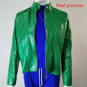 Veste en cuir PU pour femme, logo personnalisé, mode, manches longues, poche zippée, automne hiver, tissu imprimé régulier - Product Image 6