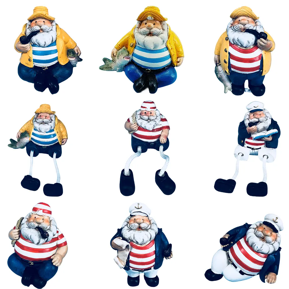Patung pelaut Resin mainan anak-anak ornamen Santa Claus bahari mode patung wisata kapten suvenir untuk aksen dekoratif