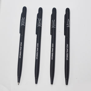 Stylo pour hôtel Stylo publicitaire noir mat Promotion avec logo personnalisé Stylo à bille fin fin et fin pour l'écriture de scénario - Product Image 2