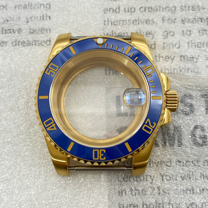 Caja de reloj Mod de 40mm de acero inoxidable dorado de alta resistencia al agua, cristal de zafiro, compatible con <span class=keywords><strong>Gmt</strong></span> NH34 NH35, caja de reloj de Metal con movimiento - Product Image 1