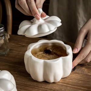 Ciotola Vintage in ceramica da 4.5 pollici squisita tazza di zuppa usa e getta con <span class=keywords><strong>zucca</strong></span> - Product Image 4