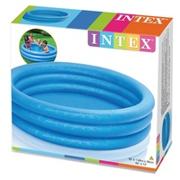 Intex 58446 Größe 168 cm x 38 cm Outdoor Wasserspaß Kristallblauer Dreiring Aufblasbarer Planschpool für Babys