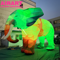 Décoration de fête : éléphant gonflable LED pour éclairage nocturne