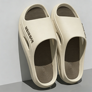 Black Sliders <strong>Slippers</strong> for Blank Slide Sandals Custom Logo Slides EVA Upper PVC Outsole All Seasons - Product Image 5