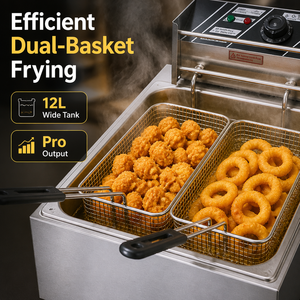 Freidora Eléctrica Comercial de un Solo Tanque y Doble Cesta, 12L, 220V, 3KW, para Papas Fritas, Alitas de Pollo, Restaurantes - Product Image 3