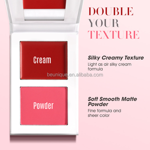 Palette de fards à joues 2-en-1 crème et poudre, ultra-légère, rose doux, glamour, waterproof, végane, personnalisable avec logo ODM, style jeune fille - Product Image 3