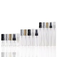 Distributeur de parfum de voyage portable avec 2ml 3ml 5ml 10ml flacons de pulvérisation en verre bouchon à vis en forme de cylindre pour les voyages en déplacement