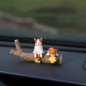 Mini Adornos de PVC de Gato, Muñeco de Decoración de Animales de Dibujos Animados, Simulación para Pantalla Central de Coche - Product Image 1