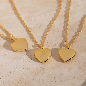 Personalisierte Herzförmige Medaillons-Halskette mit Bildern Foto Valentinstag Gedenk-Modeschmuck für Frauen Männer - Product Image 4