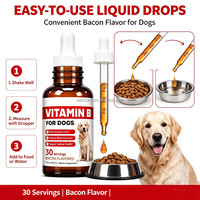 Complément Liquide de Vitamine B pour Chiens Saveur Bacon – Gouttes Vitaminées pour Chiens Favorisant l'Énergie