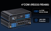 Contrôleur industriel sans ventilateur avec processeur Intel Celeron J6412 Quad-core, 3 ports Ethernet Gigabit, triple écran, 4 ports COM, Wi-Fi + Bluetooth, PC industriel