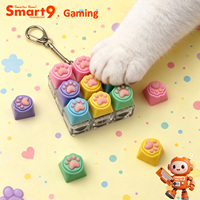 Smart9 Mechanical Switch Tester with Silicone Cat Paw Keycaps RGB Light Click Sound Keychain Fidget Toy for Kids Adults