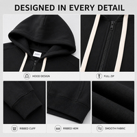 Lyocell Air Layer Men's Breathable Fabric Zip Up Dive Hoodie Custom Logo Premium Soft Warm Casual Jacket Sweatshirt Top