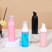 Botol pompa busa plastik hitam putih, stok 50ml 100ml 120ml 150ml pembersih wajah