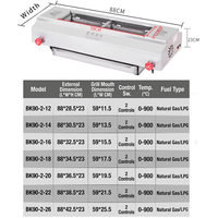 Grill infrarouge industriel BK-90-2-26 en acier inoxydable pour barbecue au GPL, machine à brochettes sans fumée avec chaleur réglable