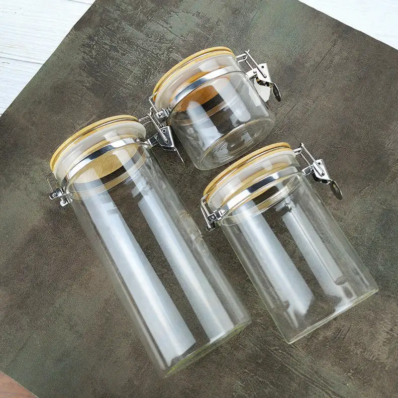 Hot Selling Stainless Steel Buckle Glass Storage Tank High Borosilicate Glass Food Storage Containers Set With Lids