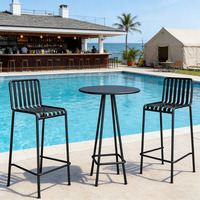 Table de bistrot de style moderne pour l'extérieur, table de bar en métal durable pour restaurant, pub, banquet, jardin, salle