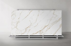 หินเผาผิวเรียบขัดเงาคุณภาพพรีเมียม ขนาด 3200x1600 มม. หนา 12 มม. ผิวเรียบเนียน สำหรับเคาน์เตอร์ครัว สีขาวหัวซาน - Product Image 5