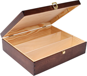 Boîte à <span class=keywords><strong>vin</strong></span> en <span class=keywords><strong>bois</strong></span> marron déco créative avec fermoir 3 bouteilles porte-<span class=keywords><strong>vin</strong></span> en <span class=keywords><strong>bois</strong></span> naturel bouteille de <span class=keywords><strong>vin</strong></span> boîte-cadeau de Pâques - Product Image 3