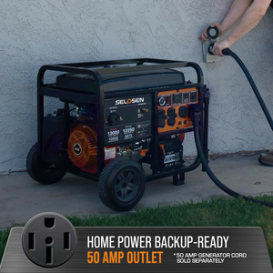 เครื่องกำเนิดไฟฟ้าแบบพกพาคู่ 13KW 500cc ใช้แก๊สและสตาร์ทแบบรีโมท สำหรับสำรองไฟบ้านทั้งหลัง HSAMZ-Dual Fuel Gasoline Gas Genset-13kw - Product Image 3
